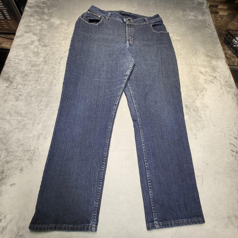 Riders By Lee Jeans Womens 20W Blue Straight Dark Wash Regular Stretch 5-Pocket